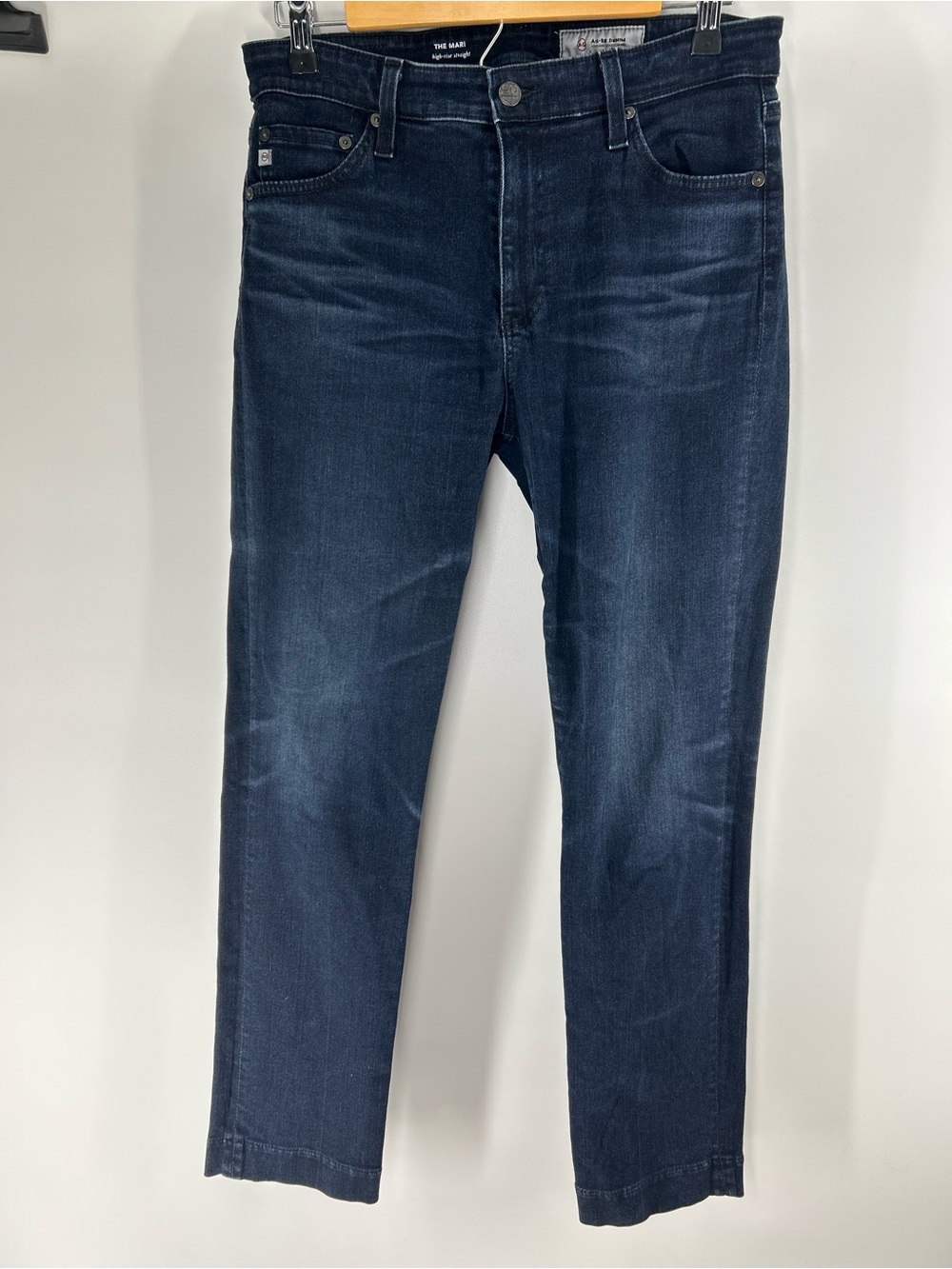 Ag Adriano Goldschmied Women's Slim Straight Jeans in Dark Blue